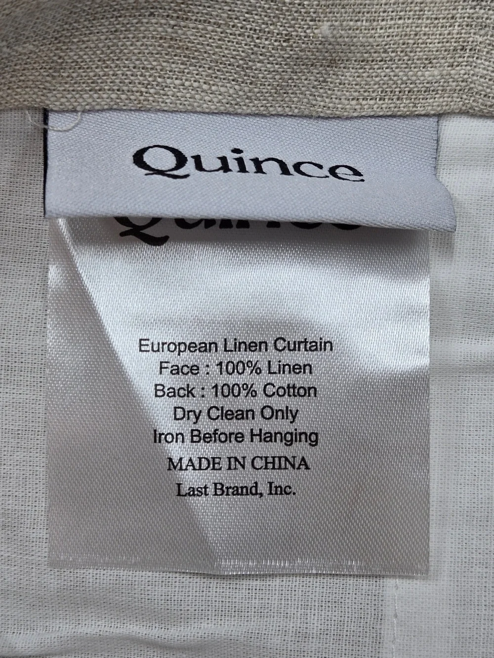 NWT QUINCE Set Of 2 48x108 European Linen Curtains Flax 0050